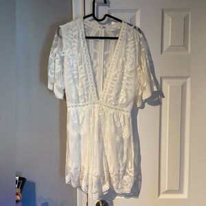 Boutique White Lace Romper